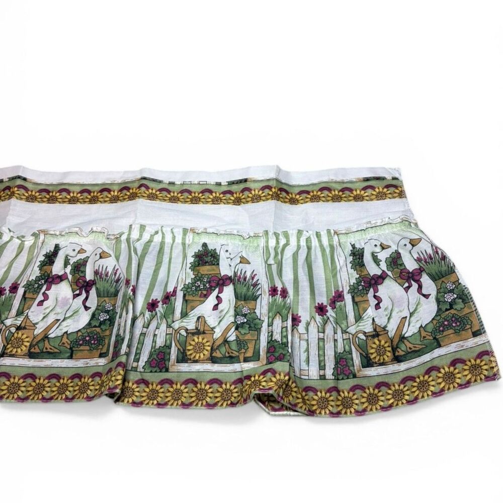 Vintage Goose Kitchen Curtain Valance Farmhouse Ducks Garden Cottage Country